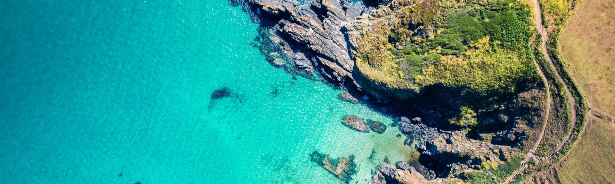 Top Down over Housel Bay Cliffs, Lizard, Helston, Cornwall, England