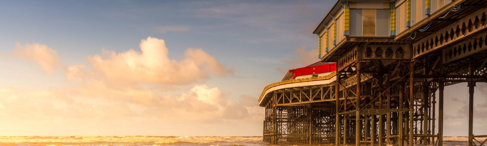 Blackpool central pier sunset